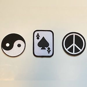 Lot of THREE (3) Assorted Embroidery Sewing Appliqué Iron & Sew On Patch…